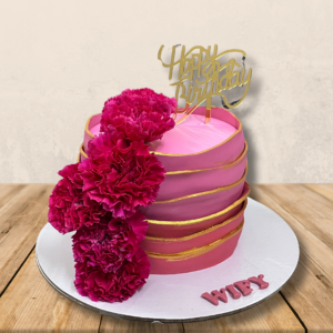 Red Floral Wave Cake Online