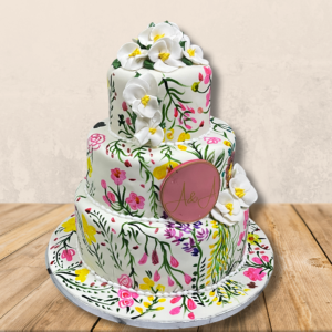 Engagement Floral Cake Order